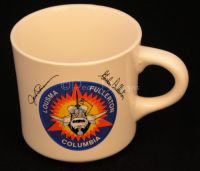 Columbia Space Shuttle Mug LOUSMA FULLERTON Signed